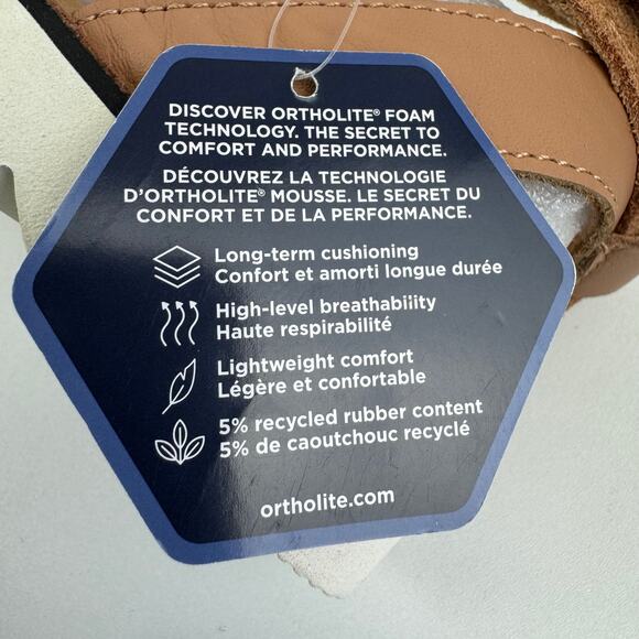 TOMS SIDNEY TREAD LEATHER ANKLE STRAP SANDALS IN WARM BEIGE NWT SIZE 8M - Picture 14 of 16